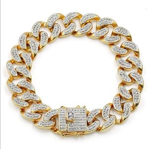 Iced out diamond Miami Cuban bracelet link
